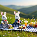 실바니안 가족 사진 촬영 팁 - Golden Hour Family Picnic**

A Sylvanian Families rabbit family having a picnic in a sun-drenched me...